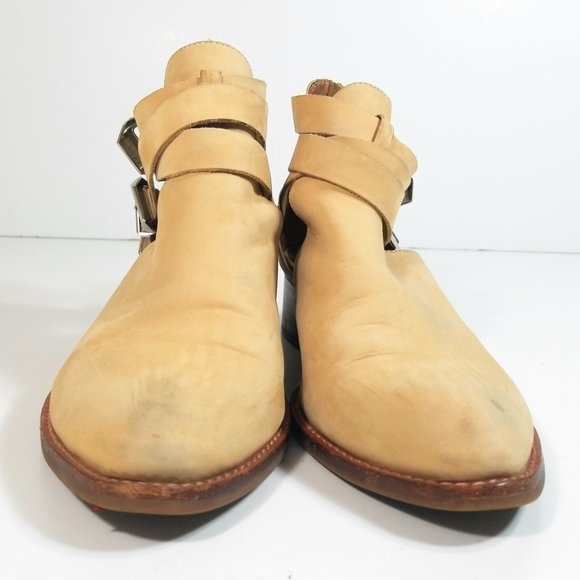 Jeffrey Campbell Everly Women Tan Buckle Booties 8 - Picture 6 of 13